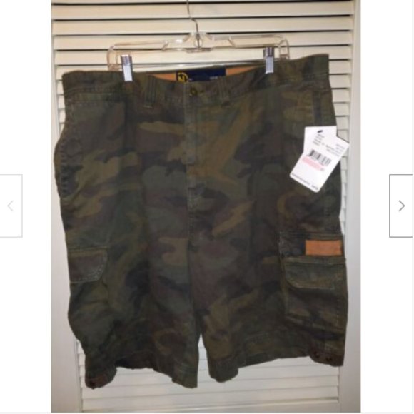 Nautica Other - Nautica Jeans Co Cargo Camo Shorts Size 40 Cotton Distressing 8 Pockets NWT